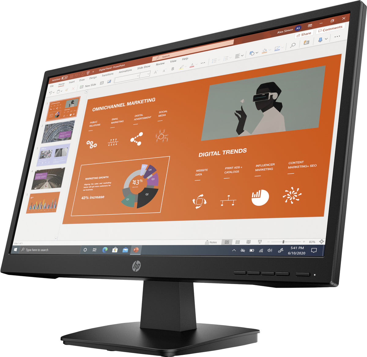 HP P22VA G4 - 54.6 cm (21.5") - 1920 x 1080 pixels Full HD Monitor