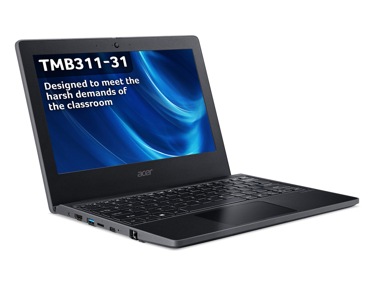 Acer TravelMate B3 TMB311-31 Laptop - 29.5 cm (11.6") - Intel® Celeron® N4120 - 4 GB DDR4-SDRAM - 64 GB eMMC - Wi-Fi 5 - Windows 11 SE - Black