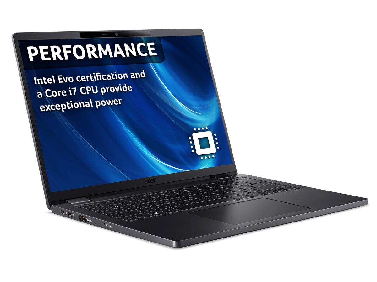 Acer TravelMate P6 TMP614-53 Laptop - 35.6 cm (14") - Intel® Core™ i7-1355U - 16 GB LPDDR5-SDRAM - 512 GB SSD - Wi-Fi 6E - Windows 11 Pro - Black