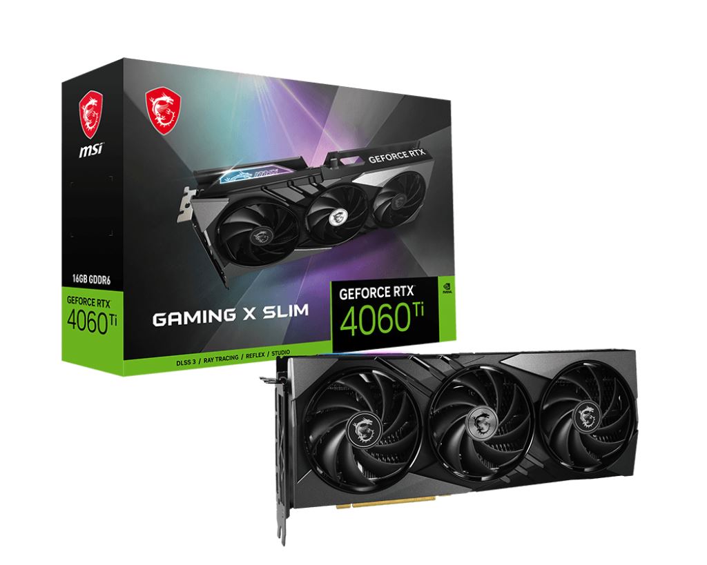 MSI GAMING X SLIM - NVIDIA 16 GB GDDR6 GeForce RTX 4060 Ti graphics card