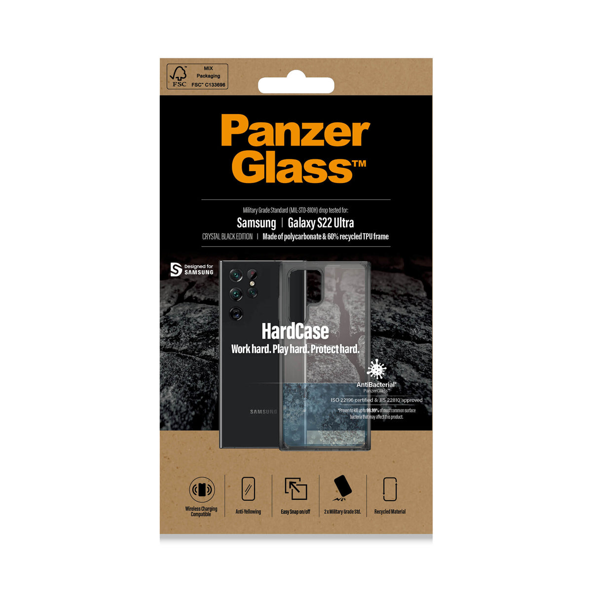 PanzerGlass ® HardCase for Galaxy S22 Ultra in Smokey Black