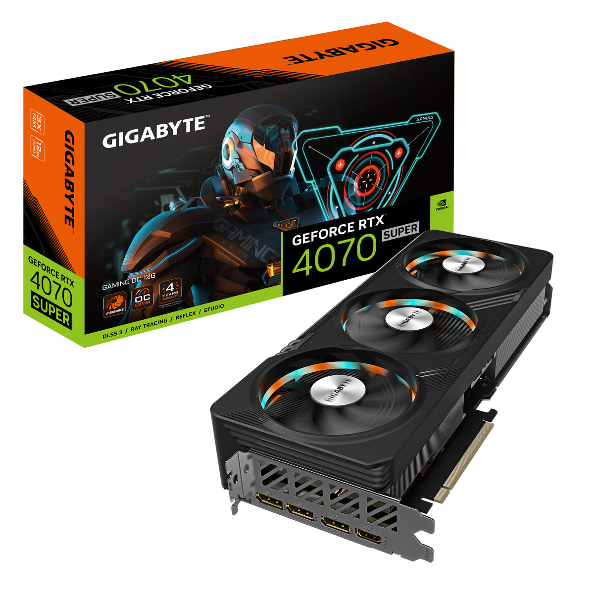 Gigabyte GAMING OC 12G - NVIDIA 12 GB GDDR6X GeForce RTX 4070 SUPER graphics card