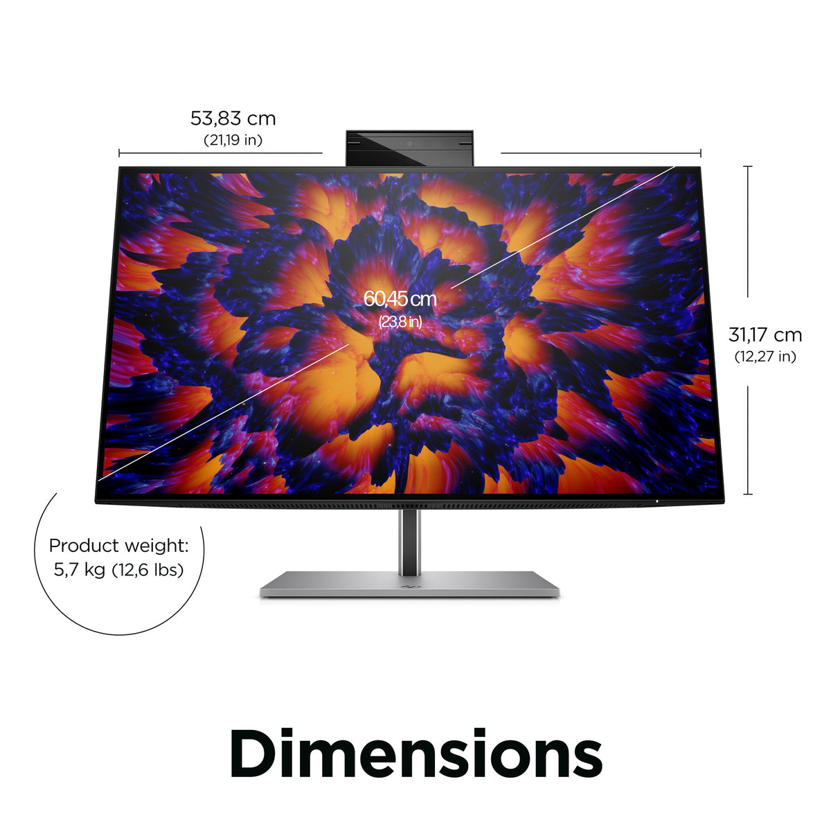 HP Z24M G3 - 60.5 cm (23.8") - 2560 x 1440 pixels Quad HD Monitor