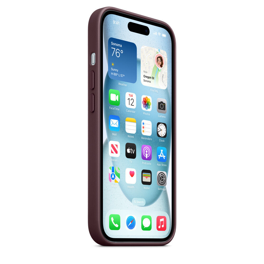 Apple MT3E3ZM/A - FineWoven Case with MagSafe for iPhone 15 in Mulberry