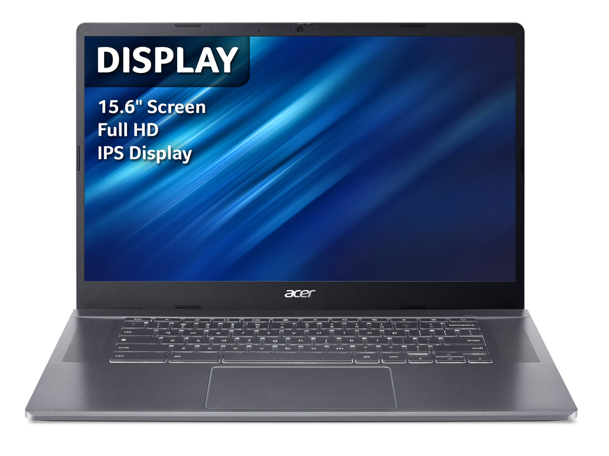 Acer Chromebook Plus 515 - 39.6 cm (15.6") - Intel® Core™ i5-1235U - 8 GB LPDDR5x-SDRAM - 256 GB SSD - Wi-Fi 6E - ChromeOS - Grey