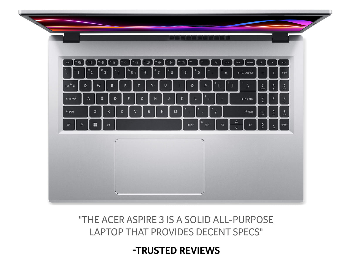 Acer Aspire 3 A315-510P Laptop  - 39.6 cm (15.6") - Intel Core i3-N305 - 8 GB DDR5-SDRAM - 512 GB SSD - Wi-Fi 5 - Windows 11 Home - Silver