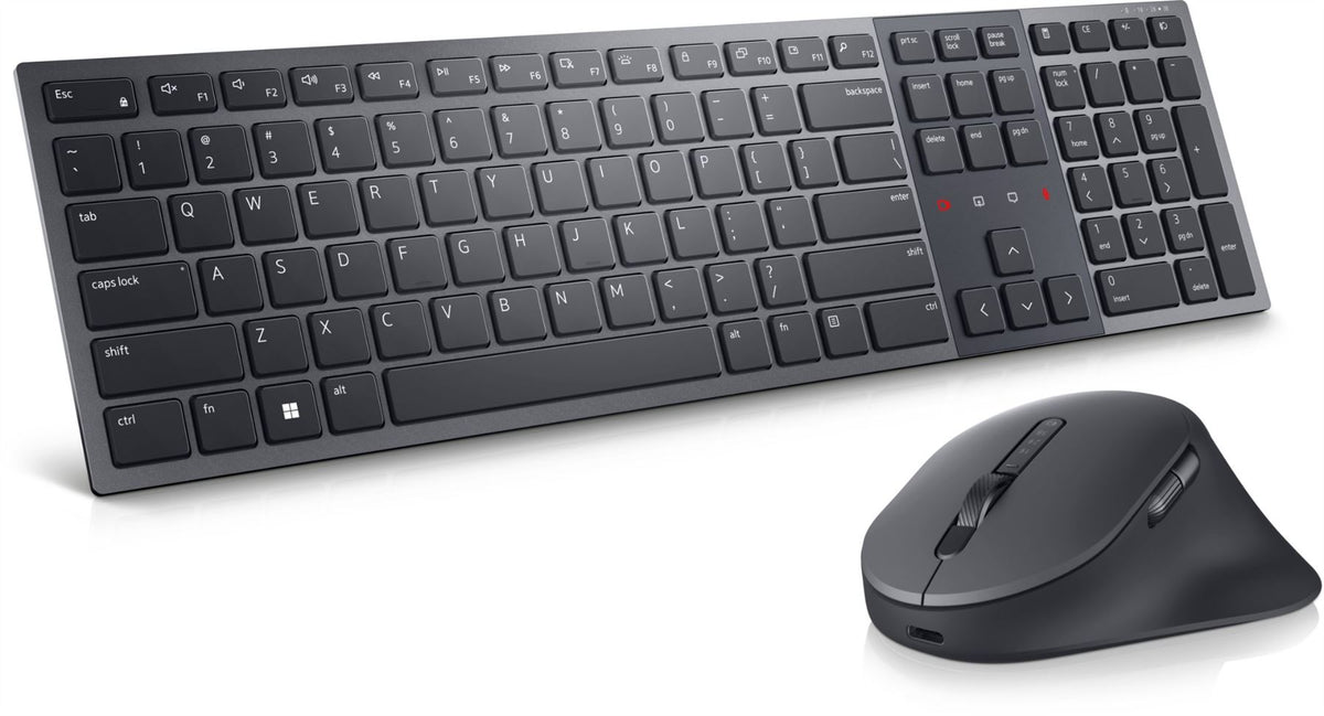 DELL KM900 keyboard Mouse included RF Wireless + Bluetooth QWERTZ German Graphite
