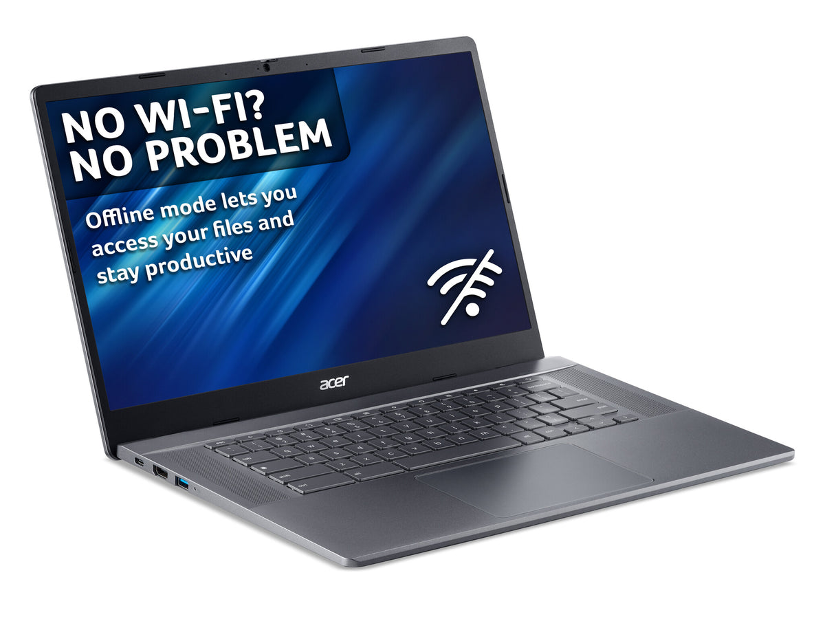 Acer Chromebook Plus 515 - 39.6 cm (15.6") - Touchscreen - Intel Core i3-1215U  - 8 GB LPDDR5x-SDRAM - 256 GB SSD - Wi-Fi 6E - ChromeOS - Grey