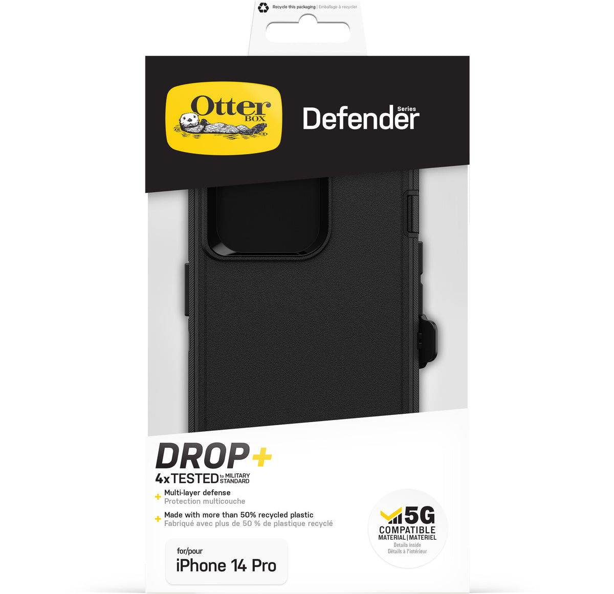 OtterBox Defender Case for iPhone 14 Pro in Black