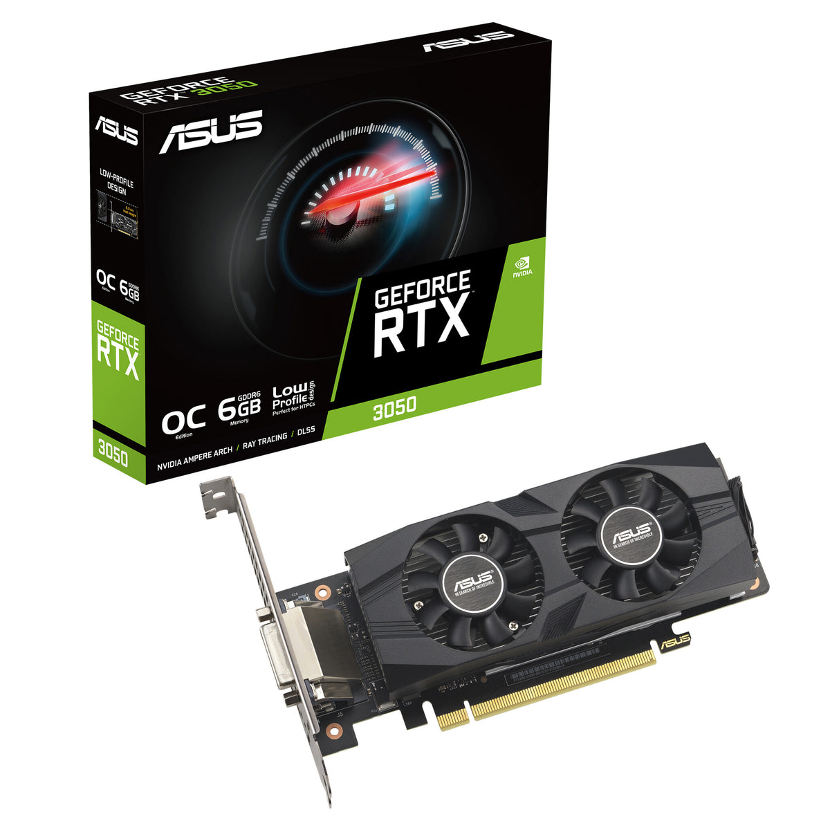 ASUS Low Profile "BRK OC Edition" - NVIDIA 6 GB GDDR6 GeForce RTX 3050 graphics card