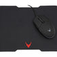 Varr VSETMPX5 Gaming Mouse and Mousepad Set - Wired USB-A Optical LED backlit Mouse in Black/Red - 3,200 DPI