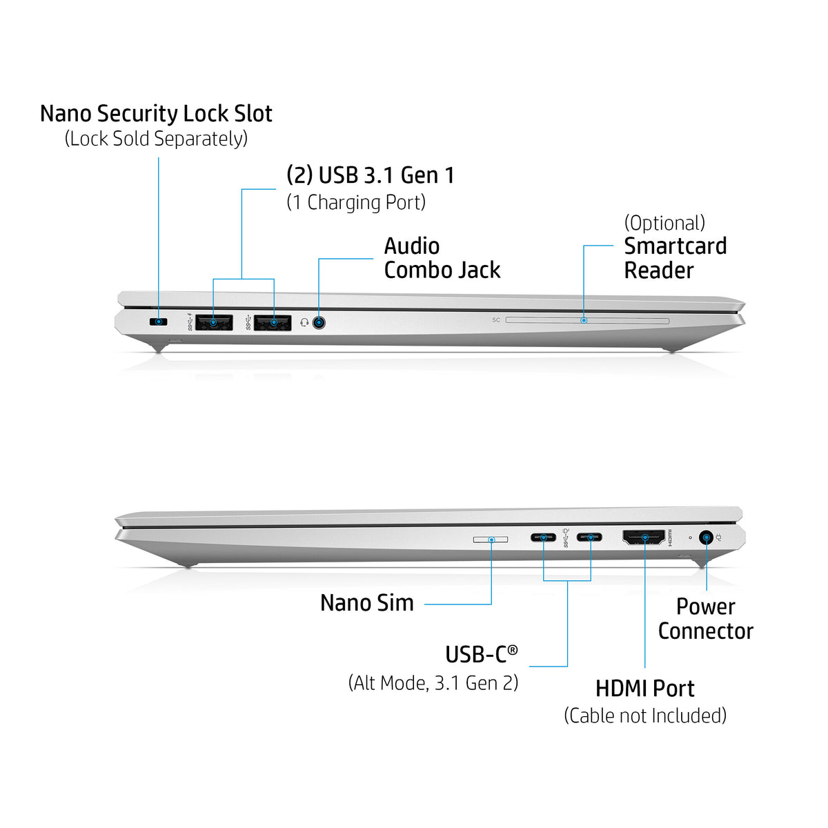 HP EliteBook 845 G8 Laptop - 35.6 cm (14") - AMD Ryzen™ 5 5600U - 8 GB DDR4-SDRAM - 256 GB SSD - Wi-Fi 5 - Windows 10 Pro - Silver