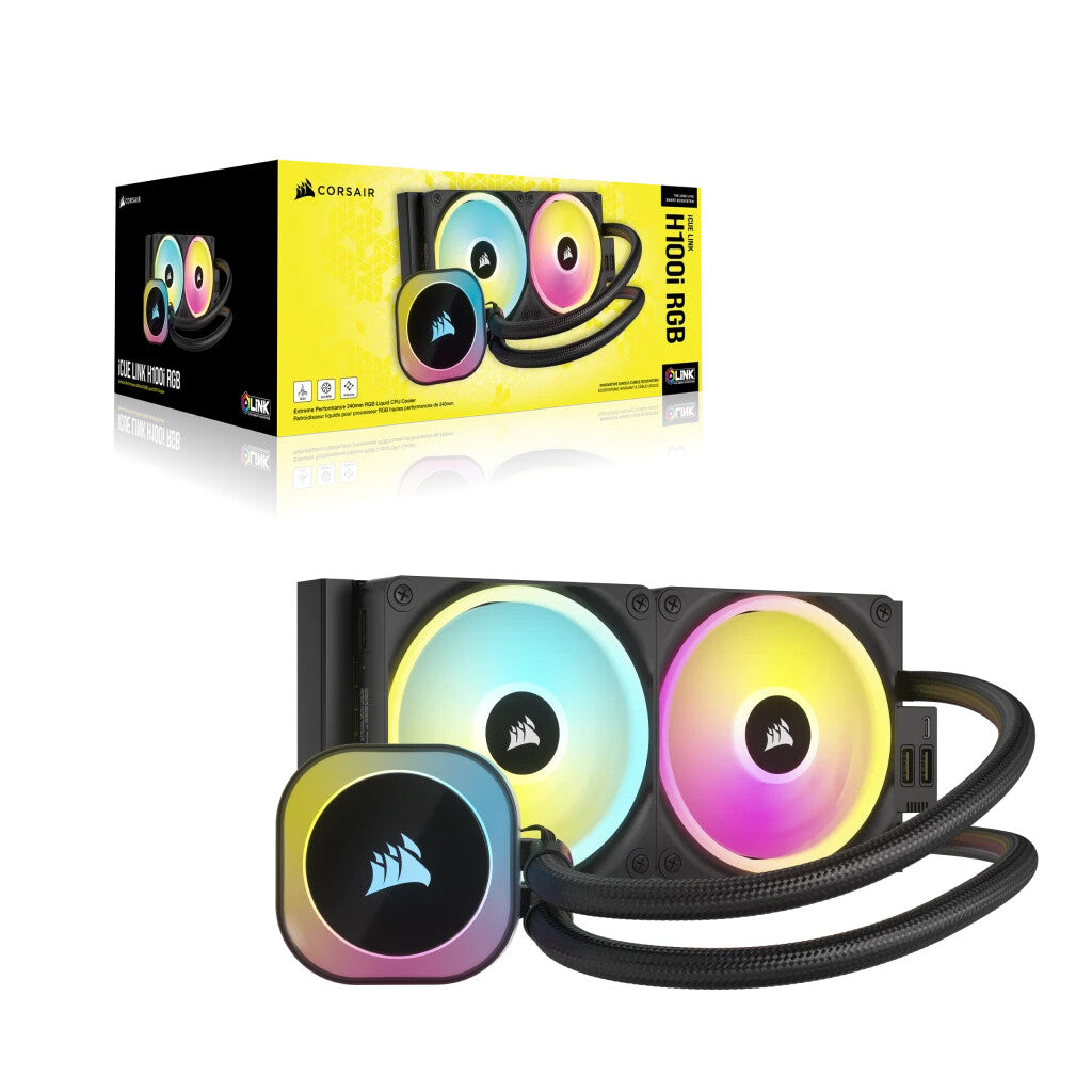 Corsair iCUE LINK H100i RGB - Liquid Processor Cooling Kit in Black - 240mm