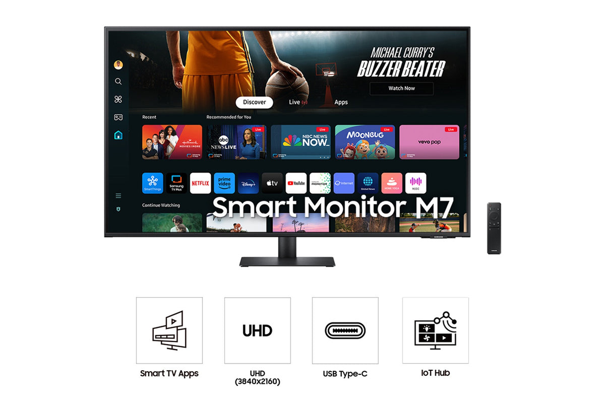 Samsung Smart Monitor M7 - 109.2 cm (43") - 3840 x 2160 pixels 4K UHD LCD Monitor with Remote