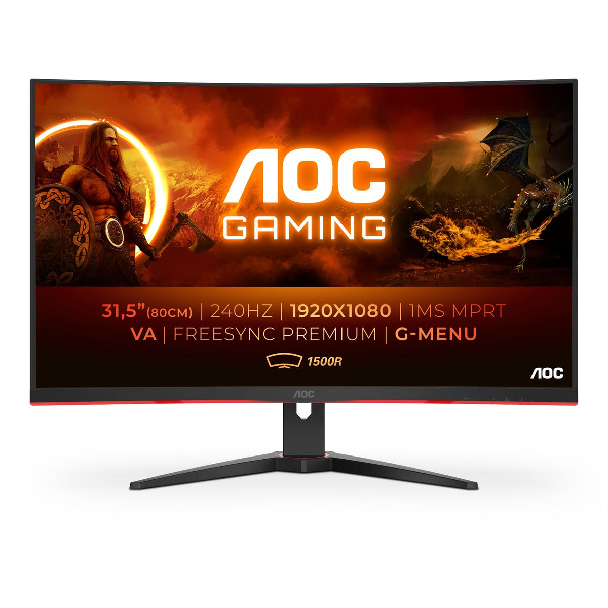 AOC G2 C32G2ZE/BK Computer Monitor 80 cm (31.5") 1920 x 1080 pixels Full HD LED Black, Red