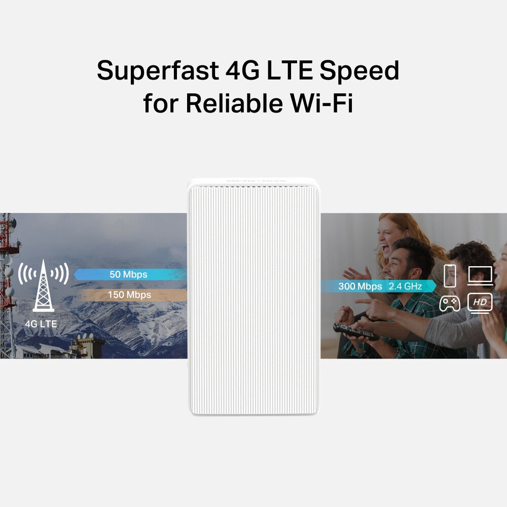 Mercusys MB110 - Fast Ethernet Single-Band (2.4 GHz) 4G wireless router in White