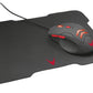 Varr VSETMPX4 Gaming Mouse and Mousepad Set - Wired USB-A Optical Backlit Mouse in Black/Red - 3,200 DPI