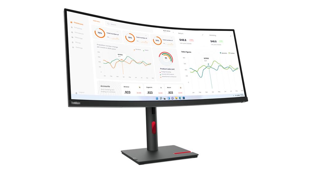 Lenovo ThinkVision T34w-30 LED display 86.4 cm (34&quot;) 3440 x 1440 pixels Wide Quad HD Black