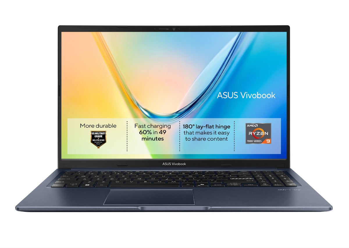 ASUS Vivobook 15 M1502XA-BQ001W AMD Ryzen 9 7940HS Laptop 39.6 cm (15.6") Full HD 16 GB DDR5-SDRAM 512 GB SSD Wi-Fi 6 (802.11ax) Windows 11 Home Blue