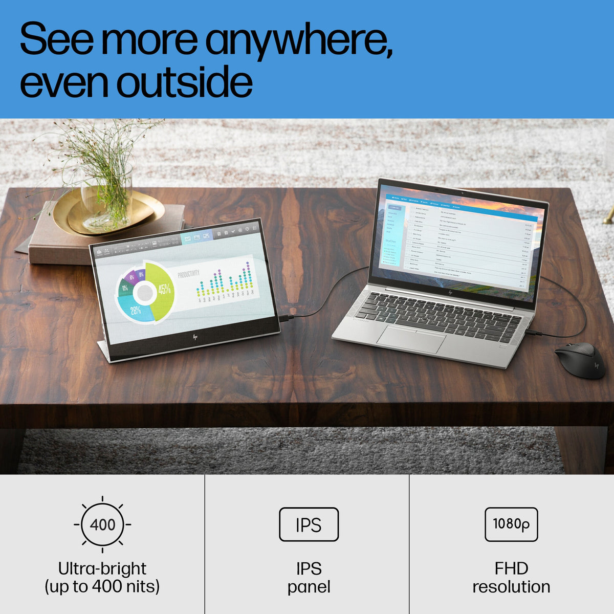 HP E-Series E14 G4 - 35.6 cm (14") - 1920 x 1080 pixels Full HD LED Monitor