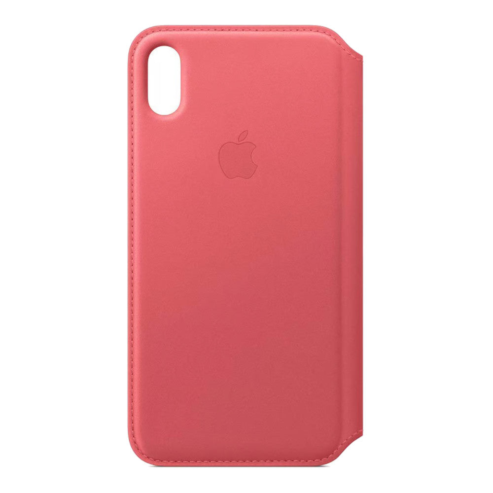 Apple iPhone XS Leather Folio Case - Peony Pink