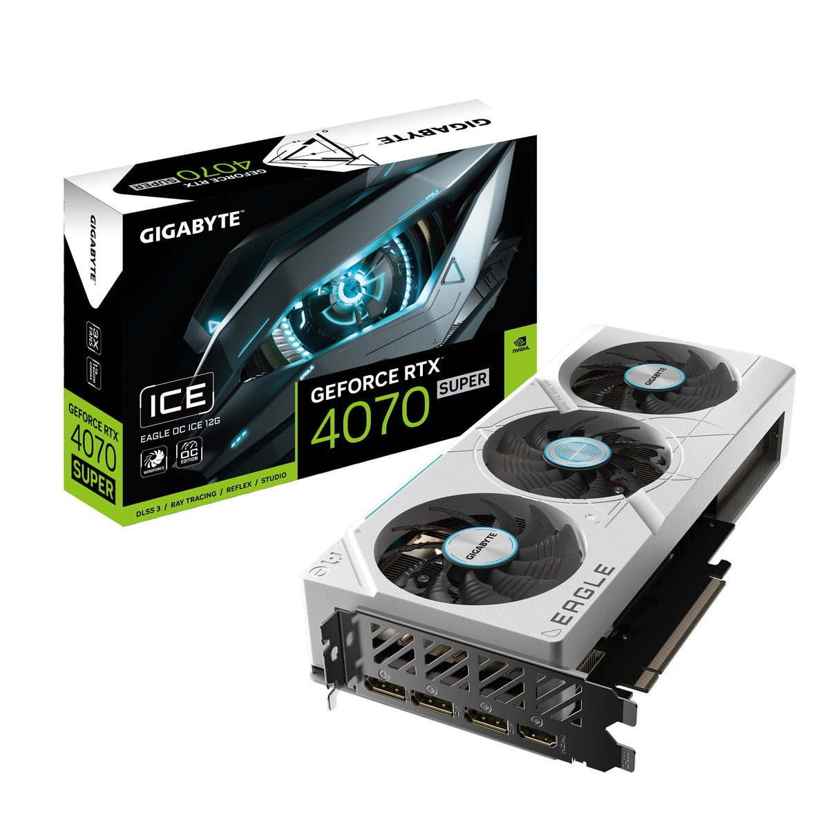 Gigabyte EAGLE OC ICE - NVIDIA 12 GB GDDR6X GeForce RTX 4070 SUPER graphics card