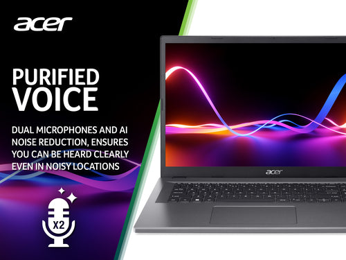Acer Aspire 3 Laptop - 43.9 cm (17.3") - Intel N100 - 4GB LPDDR5-SDRAM - 512 GB SSD - Wi-Fi 6 - Windows 11 Home - Grey