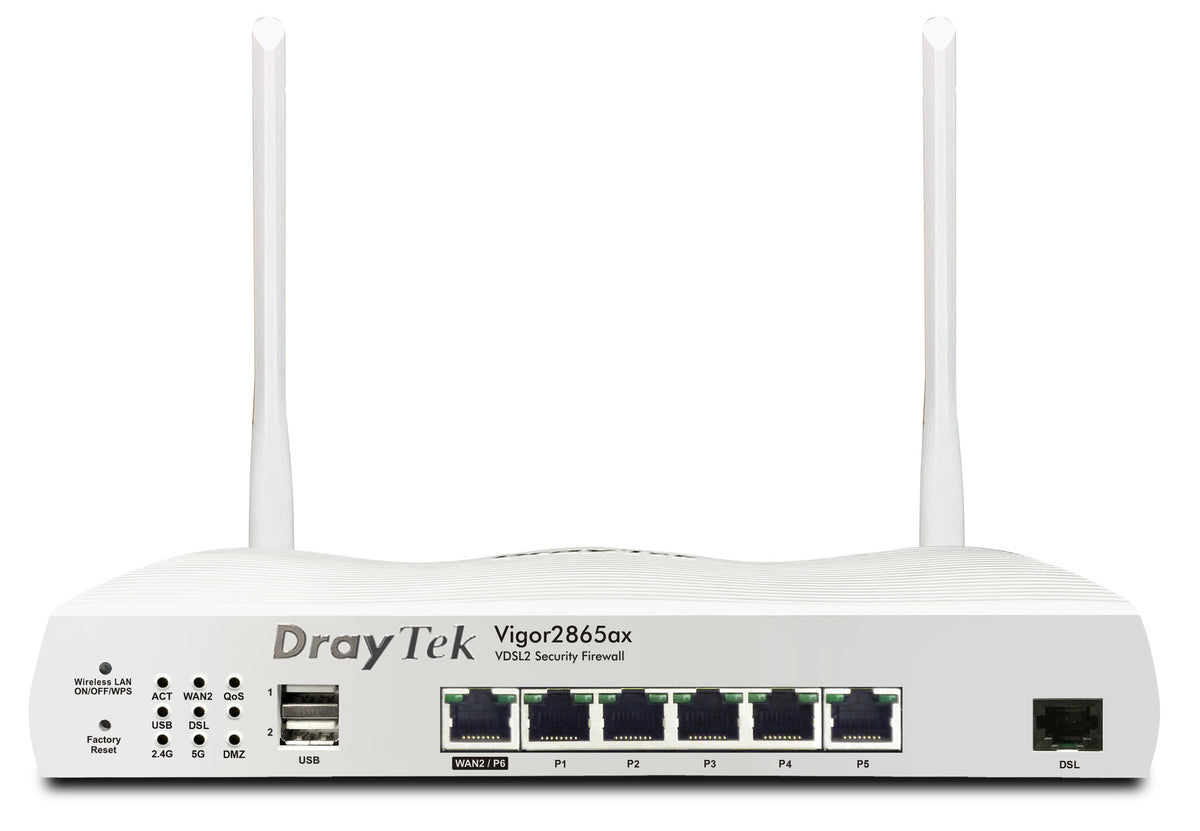 DrayTek Vigor 2865ax - Gigabit Ethernet Dual-band (2.4 GHz / 5 GHz) wireless router in White