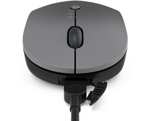 Lenovo Go - RF Wireless + Bluetooth Multi-Device Office Optical Mouse in Black / Grey - 2,400 DPI