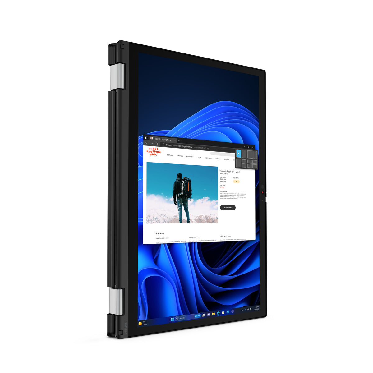 Lenovo ThinkPad L13 Hybrid (2-in-1) - 33.8 cm (13.3") - Touchscreen - Intel Core Ultra 7 155U - 16 GB LPDDR5-SDRAM - 512 GB SSD - Wi-Fi 6E - Windows 11 Pro - Black