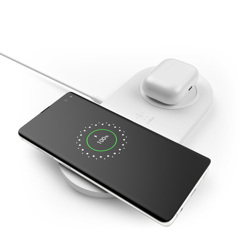 Belkin Dual Wireless Charging Pads for iPhone &amp; Android in White