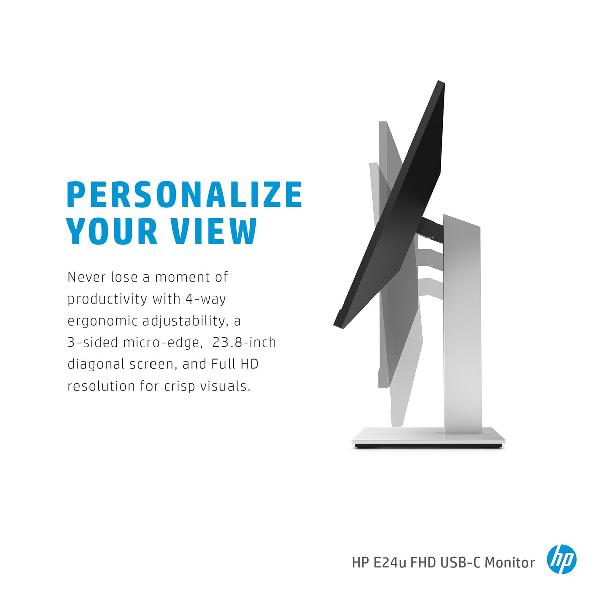 HP E24U G4 - 60.5 cm (23.8") - 1920 x 1080 pixels Full HD LCD USB-C Hub Monitor