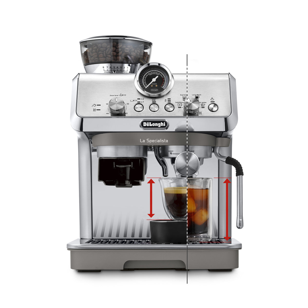 De’Longhi La Specialista Arte Evo - Manual Coffee Machine in Silver