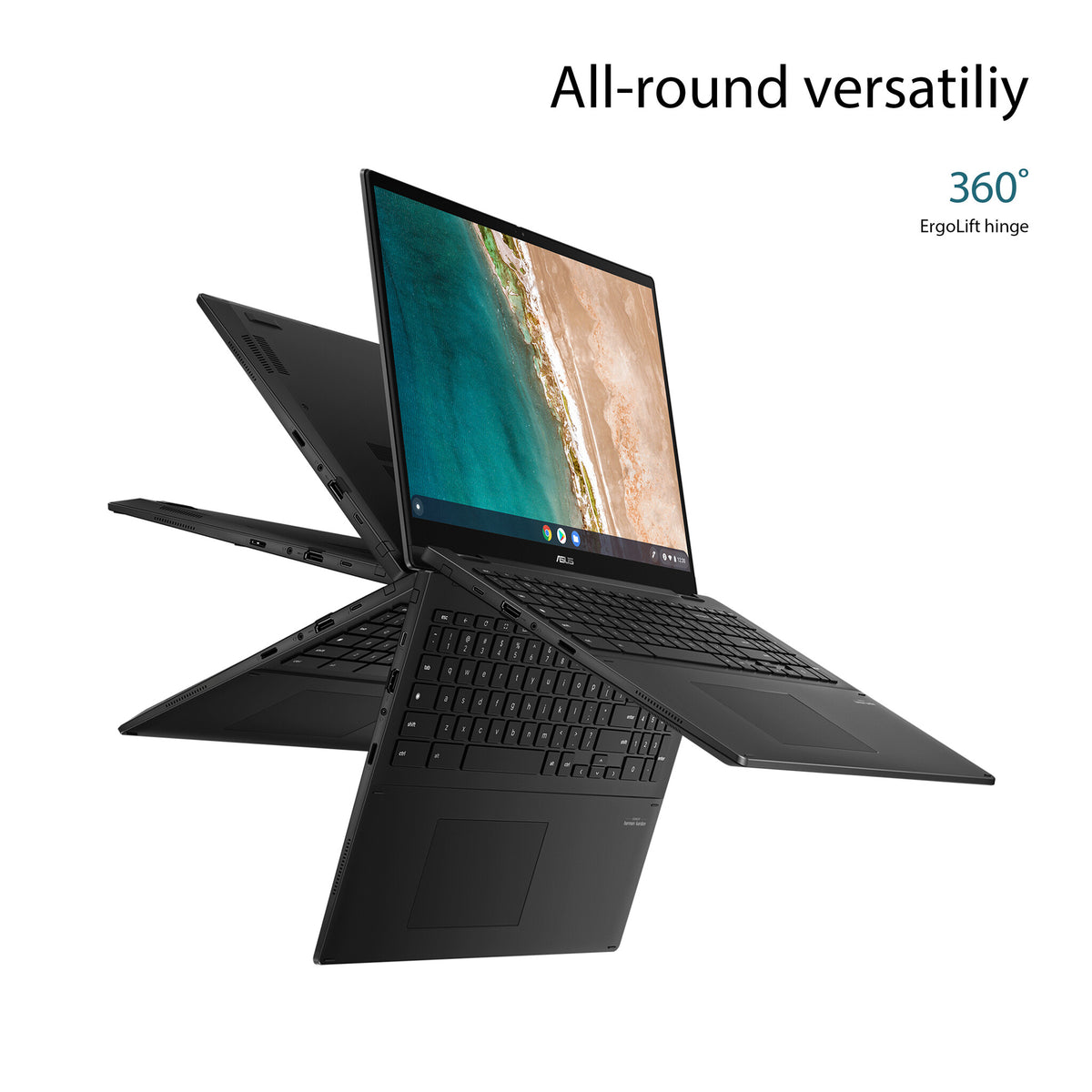ASUS Chromebook Flip CX5 - 40.6 cm (16") - Touchscreen - Intel® Core™ i5-1235U - 8 GB LPDDR4x-SDRAM - 256 GB SSD - Wi-Fi 6E - ChromeOS - Grey