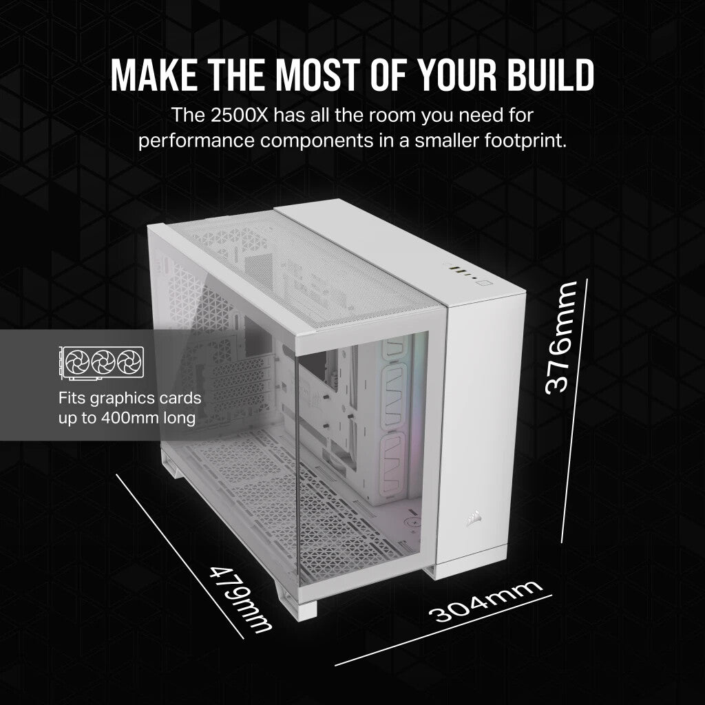 Corsair iCUE LINK 2500X RGB - Micro ATX Mid Tower Case in White