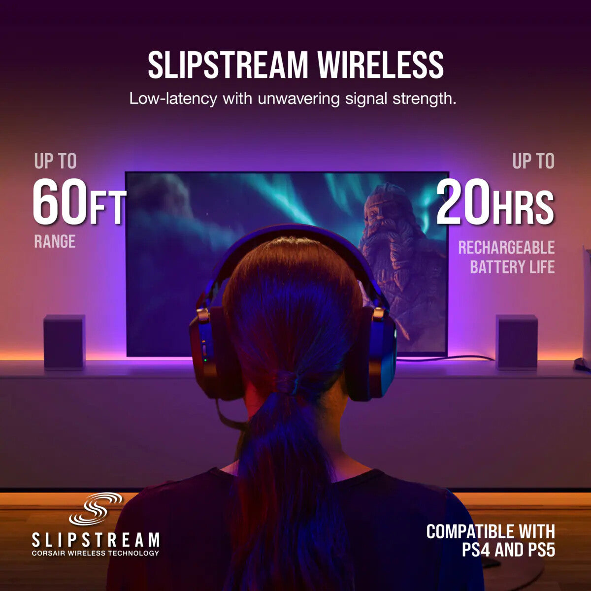 Corsair HS80 - Wireless Gaming RGB Headset in Black