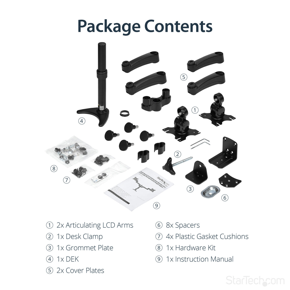 StarTech.com ARMDUAL - Desk monitor mount for 30.5 cm (12") to 61 cm (24")