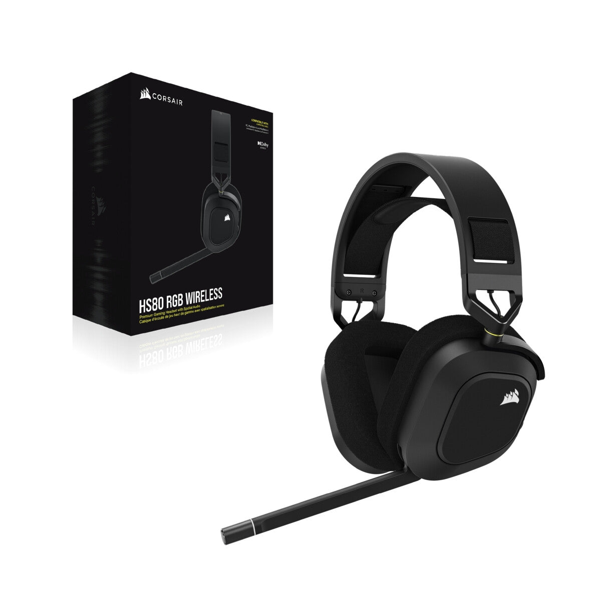 Corsair HS80 - Wireless Gaming RGB Headset in Black