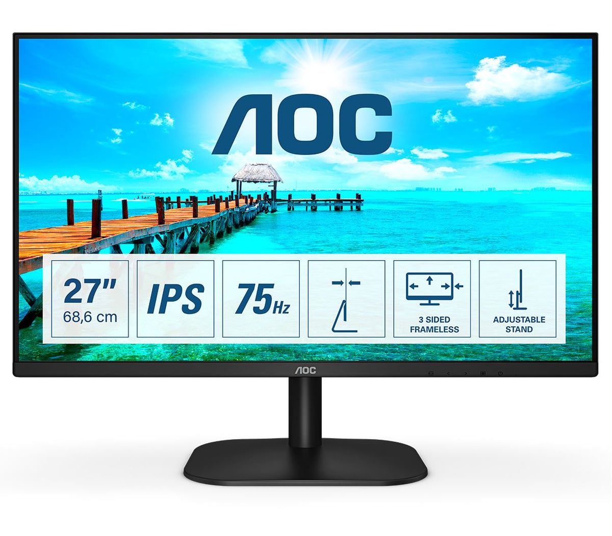 AOC B2 27B2DA LED display 68.6 cm (27") 1920 x 1080 pixels Full HD Black Monitor