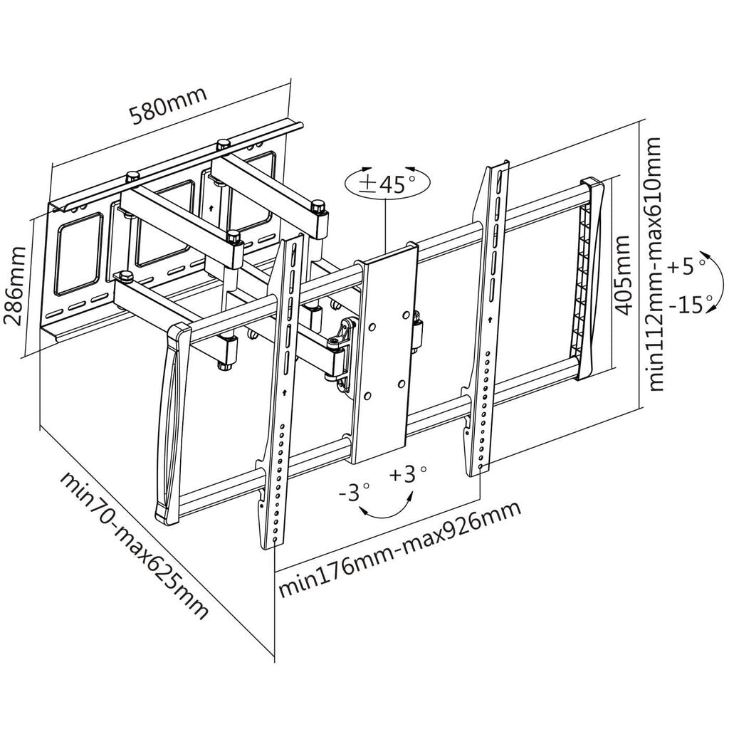 Manhattan 461221 - Wall monitor/TV mount for 152.4 cm (60") to 2.54 m (100")