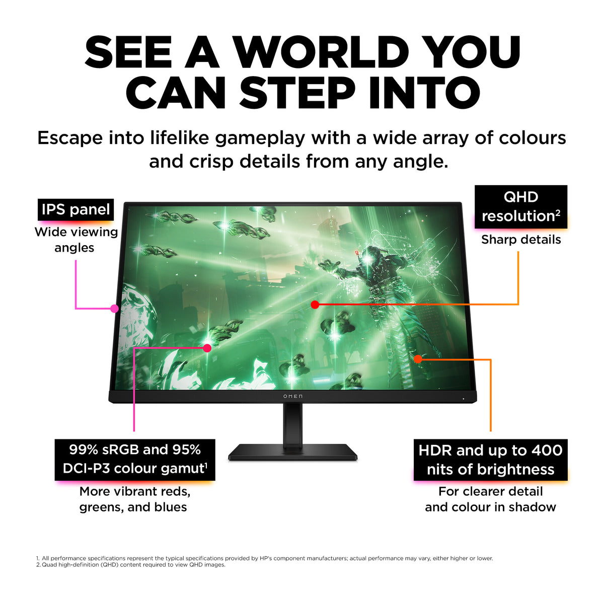 HP OMEN - 68.6 cm (27") - 2560 x 1440 pixels Quad HD Gaming Monitor