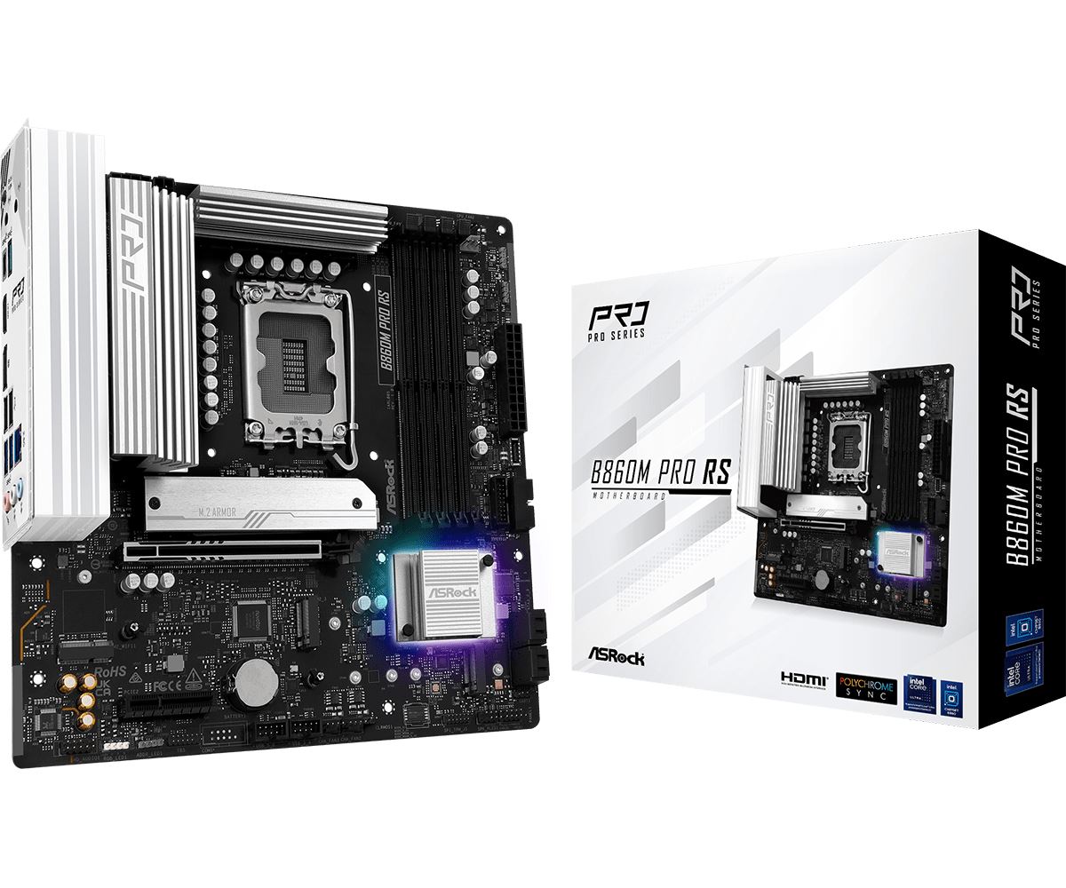 Asrock B860M Pro RS micro ATX motherboard - Intel B860 LGA 1851