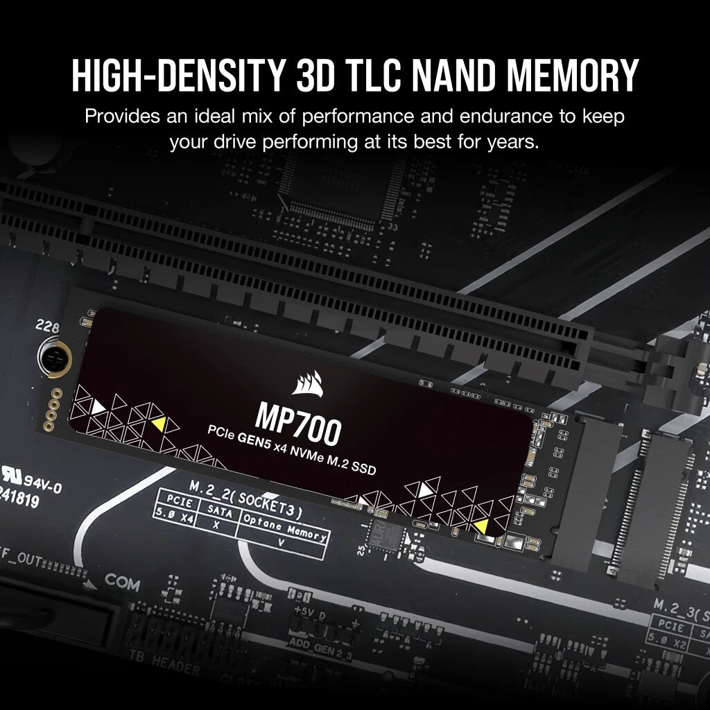 Corsair MP700 - PCI Express 5.0 3D TLC NAND NVMe M.2 SSD - 1 TB