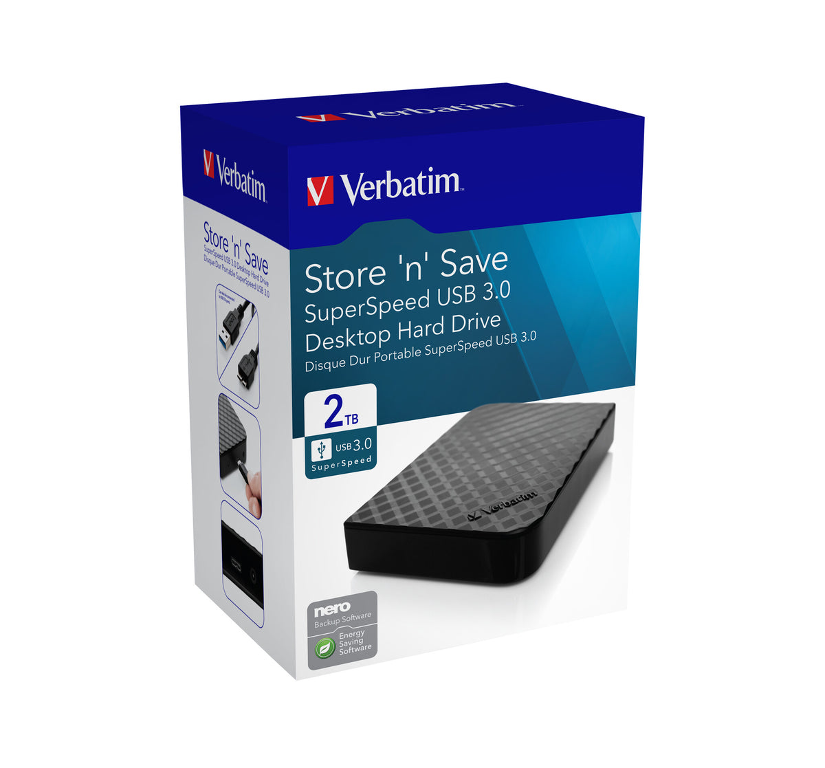 Verbatim Store 'n' Save USB 3.0 External hard drive in Black - 2 TB
