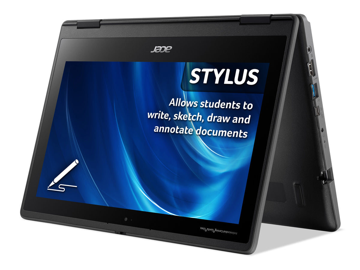 Acer TravelMate Spin B3 - 29.5 cm (11.6") - Touchscreen - Intel® Celeron® N5100 - 4 GB DDR4-SDRAM -128 GB eMMC - Wi-Fi 6 - Windows 11 Pro Education - Black