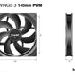 be quiet! Pure Wings 3 PWM - Computer Case Fan in Black - 140mm