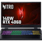 Acer Nitro 5 AN517-55 Gaming Laptop - 43.9 cm (17.3") - Intel® Core™ i7-12650H - 16 GB DDR4-SDRAM - 1.02TB SSD - NVIDIA GeForce RTX 4060 - Wi-Fi 6 - Windows