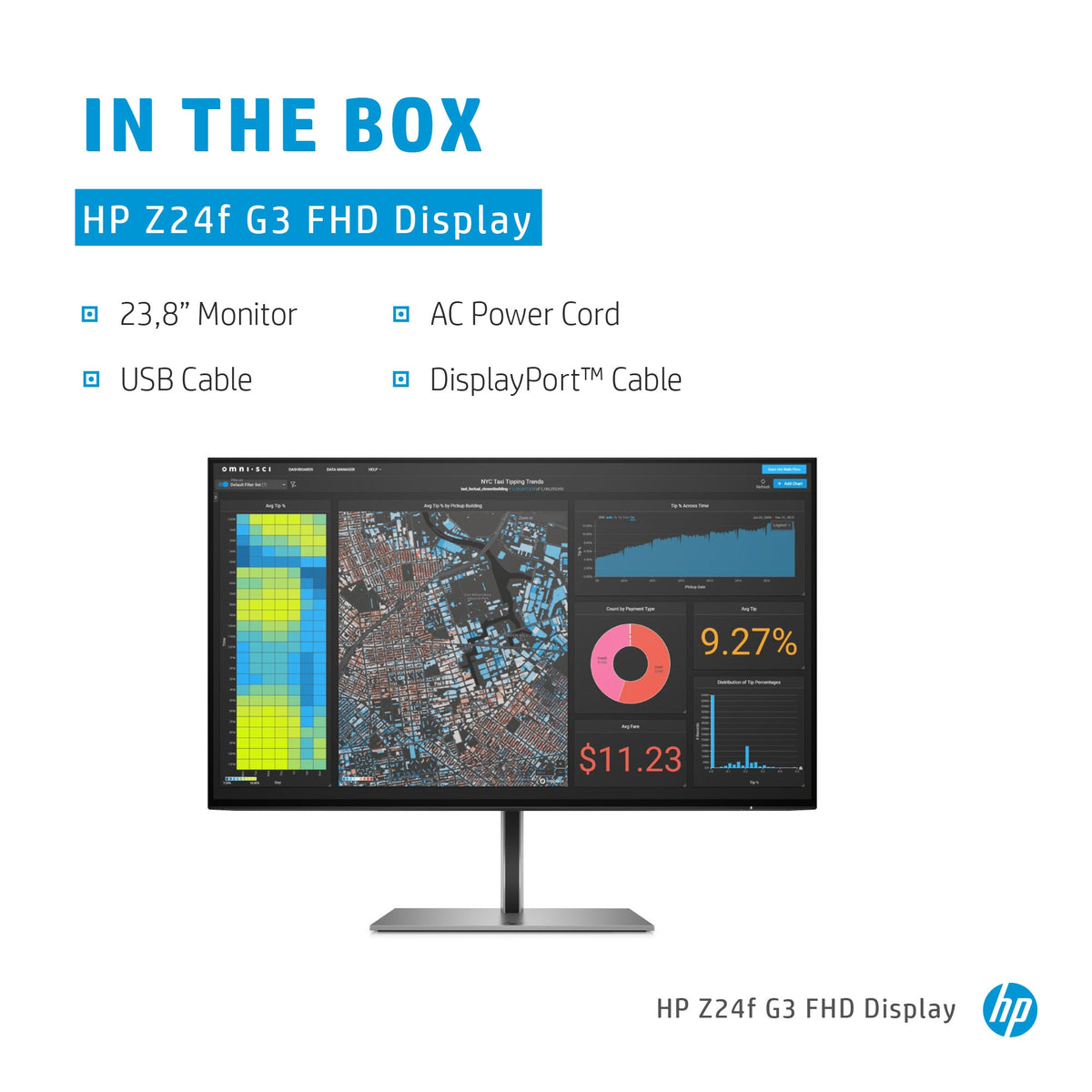 HP Z24F G3 - 60.5 cm (23.8") - 1920 x 1080 pixels Full HD Monitor