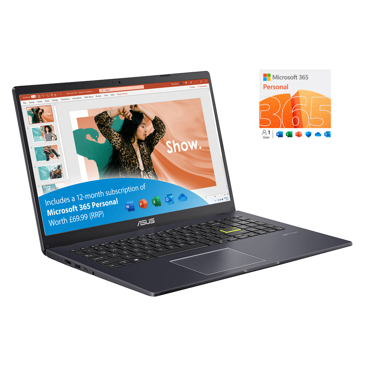 ASUS Vivobook Go 15 Laptop - 39.6 cm (15.6") - Intel® Pentium® Silver N6000 - 4 GB DDR4-SDRAM - 128 GB eMMC - Wi-Fi 5 - Windows 11 Home in S mode - Black