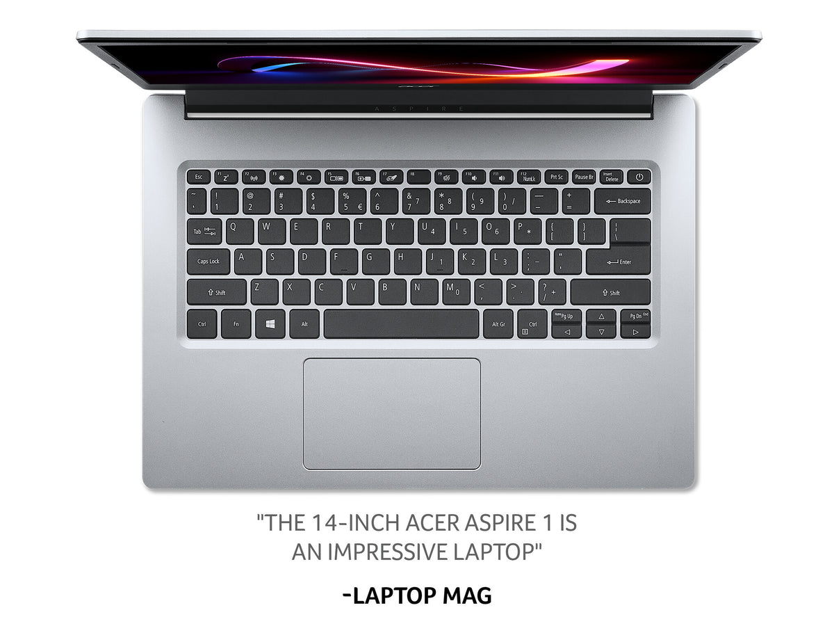 Acer Aspire 1 Laptop - 35.6 cm (14") - Intel Celeron N4500 - 4 GB DDR4-SDRAM - 64 GB eMMC - Windows 11 - Silver